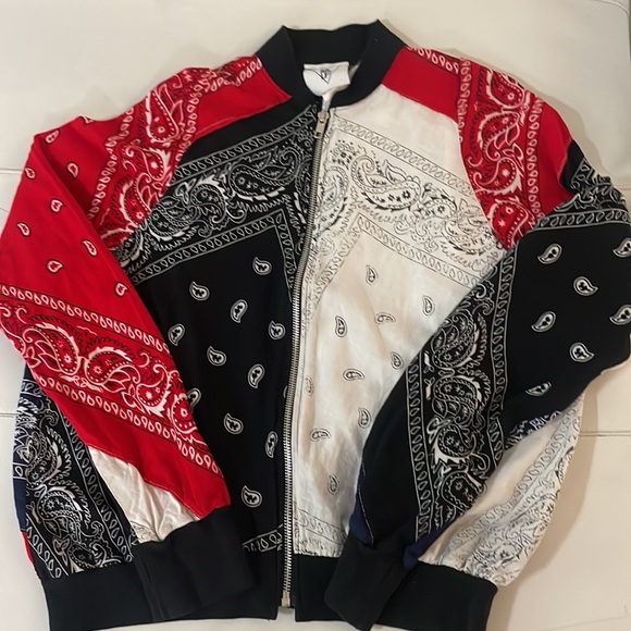 RP 4 LF handmade patchwork vintage bandana cotton bomber jacket small - Picture 7 of 8